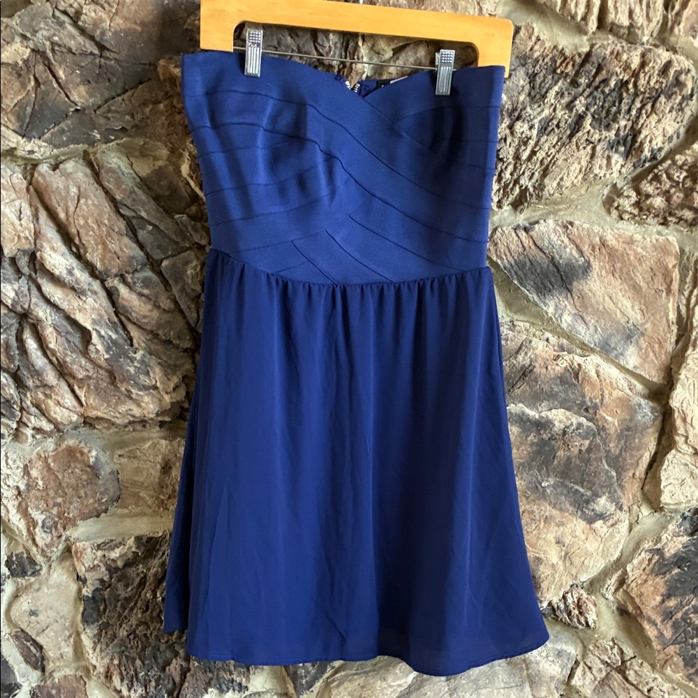 H&M Strapless Navy Dress